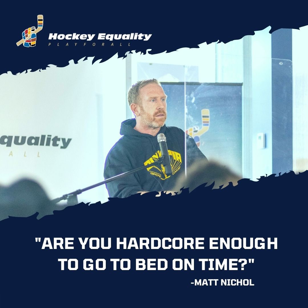 HockeyEquality's tweet photo. “Are you hardcore enough to do the little things? Because those little things make the biggest difference.” Wise words from a man 1 year wiser today! Happy Birthday @M_Nichol https://t.co/vbwUZuKTEz