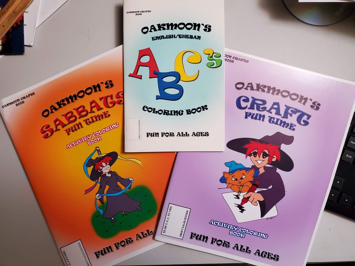 Cleaning up around my art den and found a few copies of the kids coloring books I made for Samhain, many years ago.  I had a lot of fun creating them, filling the pages with coloring images, crosswords, word finds, mazes, connect the dots and more.