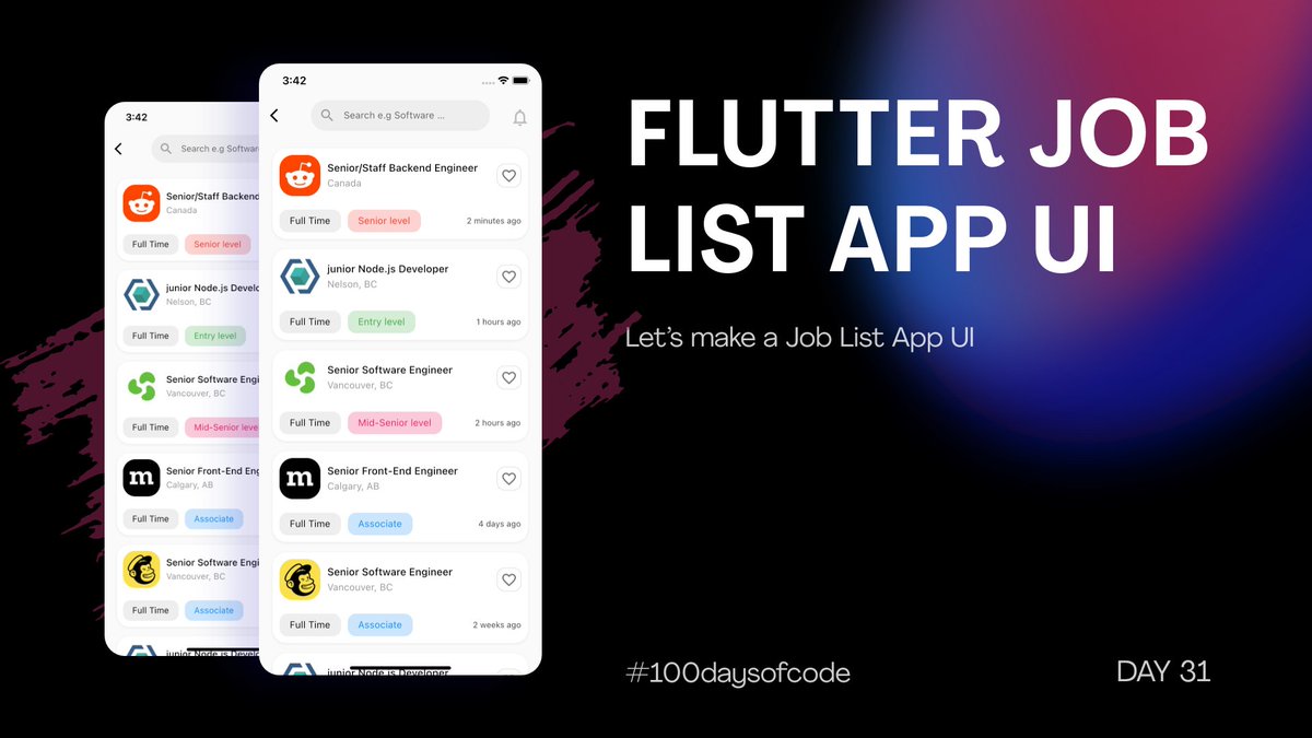 afgprogrammer's tweet image. Flutter Job List Application UI - Day 31
Video link:
afgprogrammer.com/flutter
Source code:
github.com/afgprogrammer/…
#flutter #100DaysOfCode #mobileapp #Afganistan