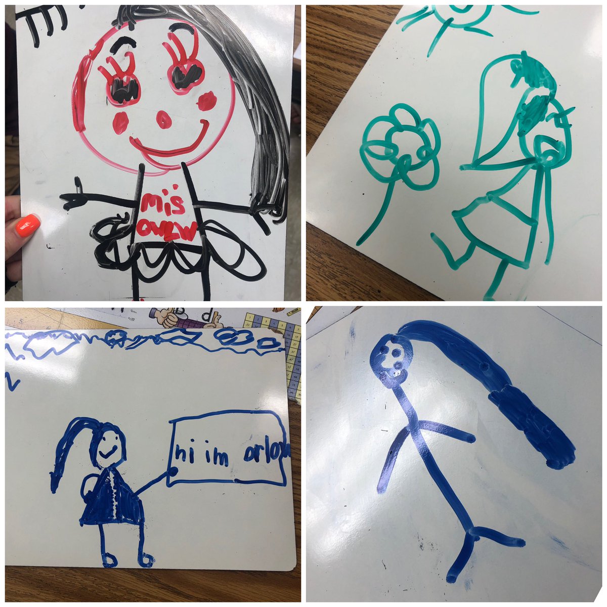 brizzybri's tweet photo. My students decided to draw me today! Love all the long pony tails haha https://t.co/Yy2RKldtDd