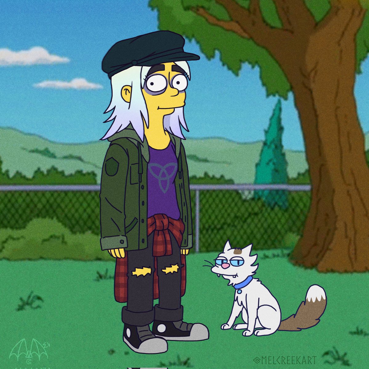 MelCreek9's tweet photo. "A la grande le puse Coco"
Long overdo; but I finally created an avatar to visit Springfield in the #simpsons
dimension, Dr.Llewyn came too, if you want to visit as well DM me! I'll make you a fitting avatar #simpsonsoc #thesimpsons #toonme #oc #myoc #digitalart #doughnut #choco https://t.co/gYvvqUvC7X