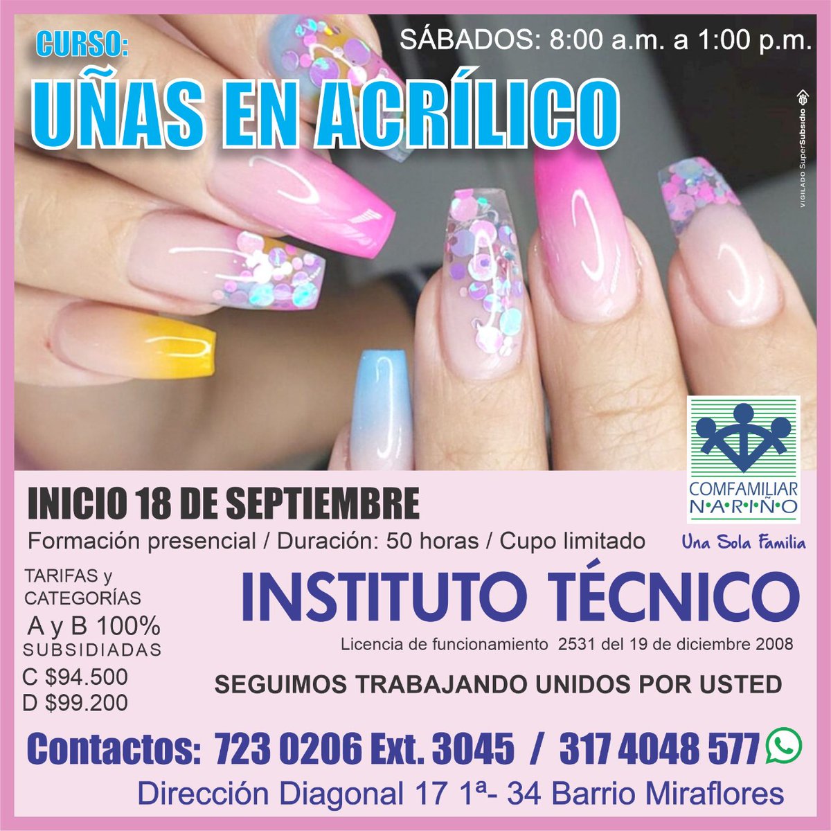 ComfaNarino's tweet image. Capacítate en el Instituto Técnico de Comfamiliar de Nariño #Contabilidad #básicas  Presentación #Animadas e #Interactivas y uñas en #Aclírico