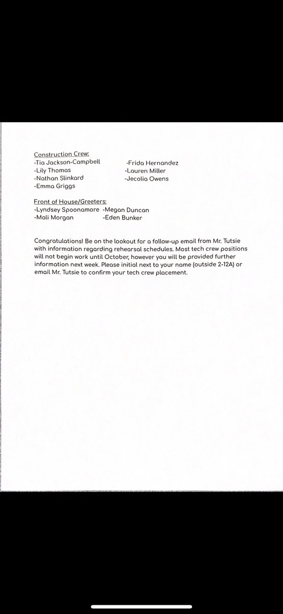 Here’s the cast and crew list for Clue! Congratulations to everyone involved and those who auditioned— you all should be immensely proud of yourselves! #pmhstheatre 🎭