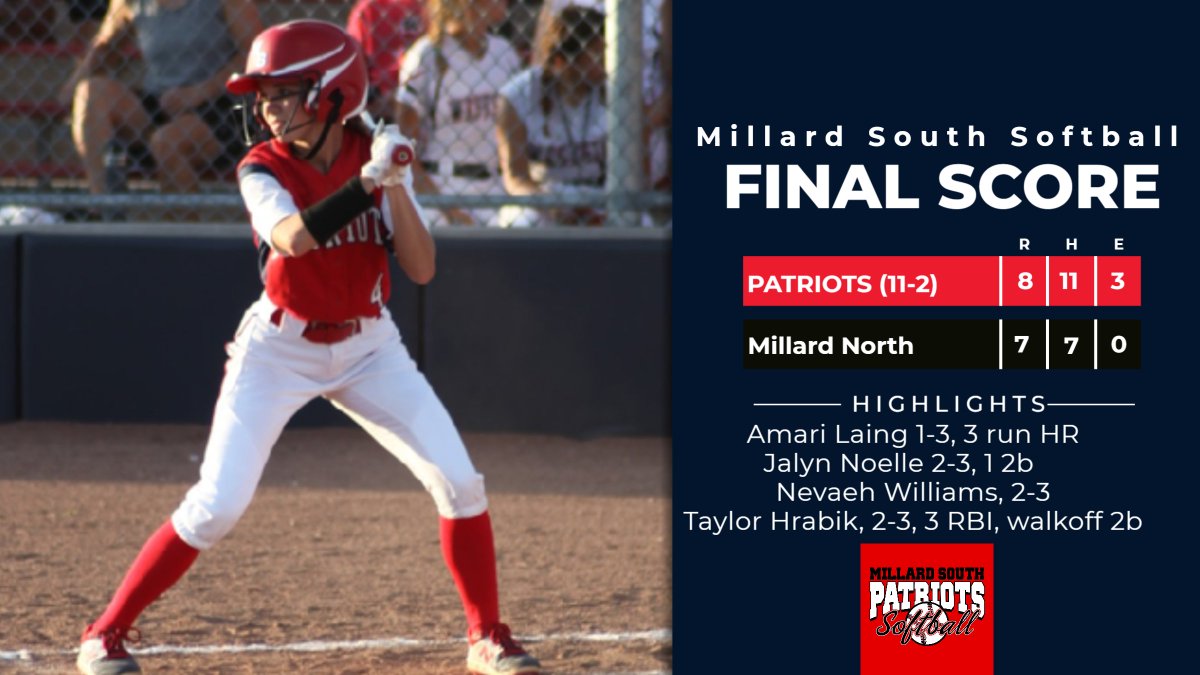 A great day to be a Patriot! So proud of our players.  Down 7-1 w/ two innings left...<a href="/AmariLaing/">Amari Laing</a> hits a 3-run bomb...and down 1 in the last inning with two outs, <a href="/HrabikTaylor/">taylor hrabik</a> hits a 2 RBI walk off double to win it!  Off to the final four of Metros on Monday! #TeamFirstMentality