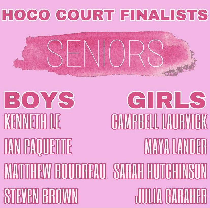 Congrats to the 2021 Homecoming Court! Voting will begin September 20th and winners will be announced during halftime at the football game on September 24th!