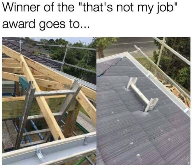 And the award goes to... 😂🏆   
Via: 📷 my_build_estimate
#goodjob #funny #cleverclassic