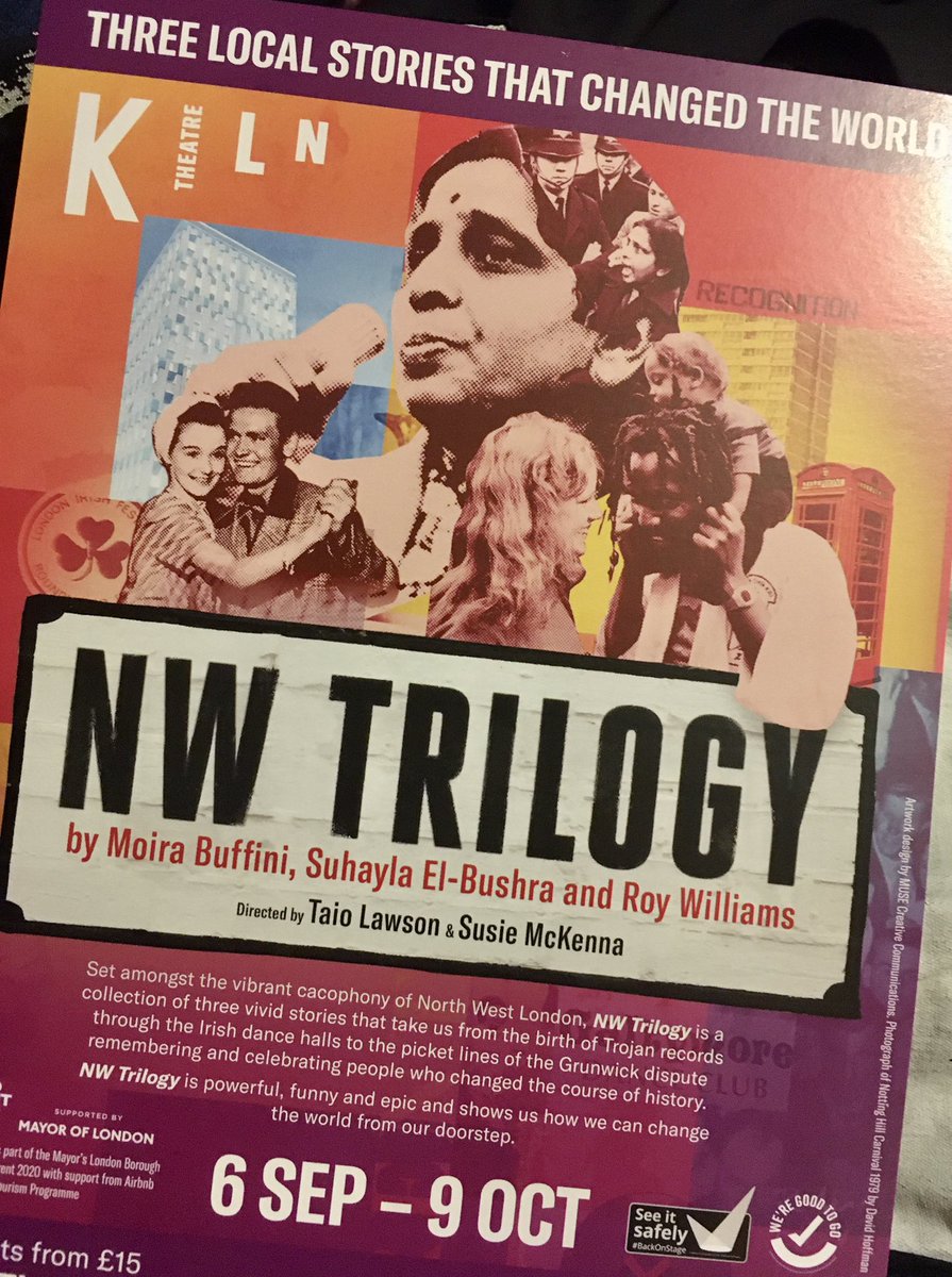 Lovely, warm and welcoming @KilnTheatre with latest production #NWTrilogy throwing light on neglected local stories and big issues, performed with real verve, plus a dynamite 🧨 accompanying soundtrack from Bob & Marcia, Jimmy Cliff and @Feargal_Sharkey and @TheUndertones_ 🔥