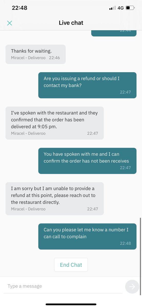 robbiestone89's tweet photo. @Deliveroo ordered via your app with Sam Marino pizza. 2 hours after placing the order I was told It was delivered and I was lieing. Customer service non existent. Went with @ubereats_uk didn’t let me down! https://t.co/ar9MPb9IGa