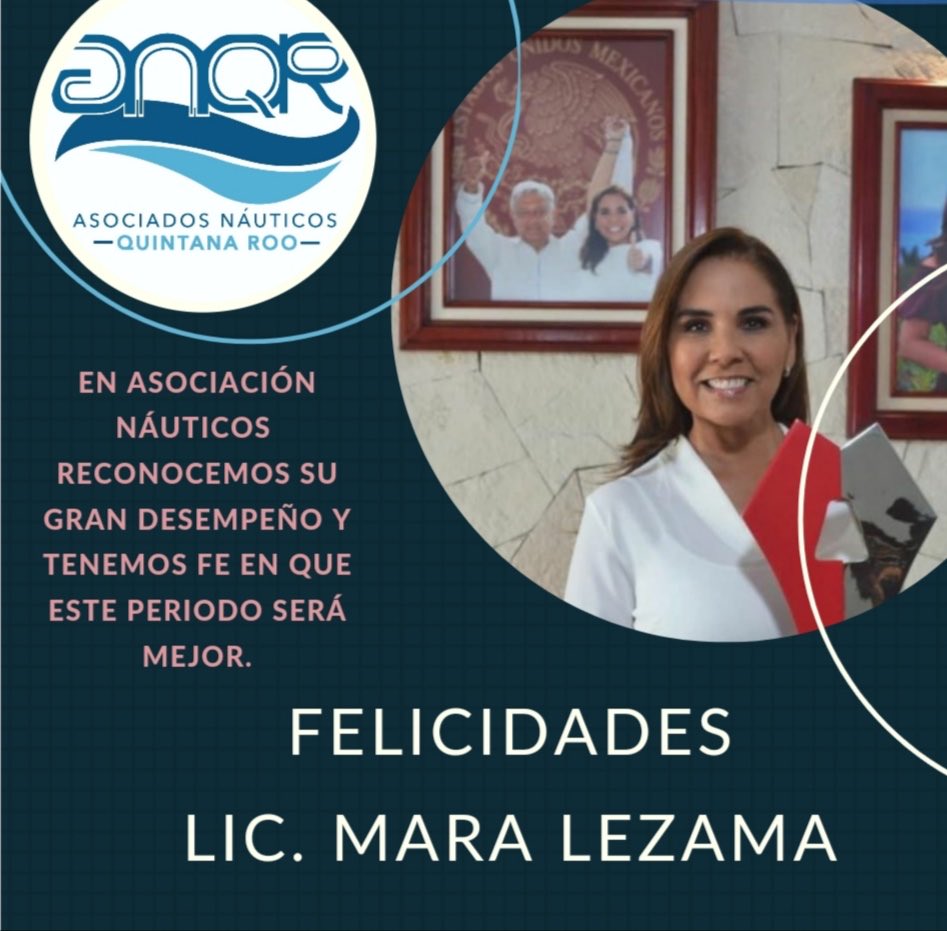 Felicidades en hora Buena y y y gracias por el apoyo brindado a todos los sectores empresariales les desea la asociación de náuticos de Quintana Roo