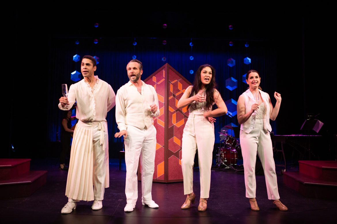 Vmedia101's tweet photo. Tonite I visit @SFPlayhouse current production #StartingHereStartingNow' with a great cast #WilsonJermaineHeredia, #RinabethApostol, #KeithPinto, & #MelissaWolfKlain. Delayed opening weekend due to "vid" cautions. Closes October 2, stream anytime / my guests #EthanLe, #XunZhang. https://t.co/Qn9mp51MTT
