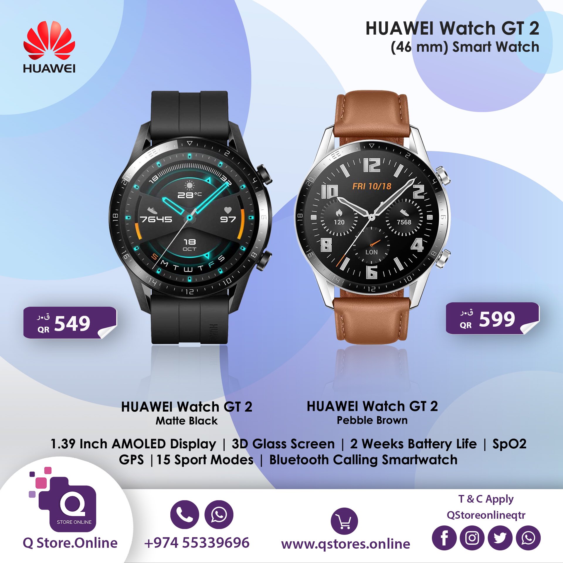 Q Store.Online on X Huawei Watch GT 2 46mm Available For QAR 549 To Order Call or WhatsApp to 55339696 Shop Online https t rB7Y3cDFTO huawei gt2 qstoreonline doha qatar https t IgYrSvaT8J