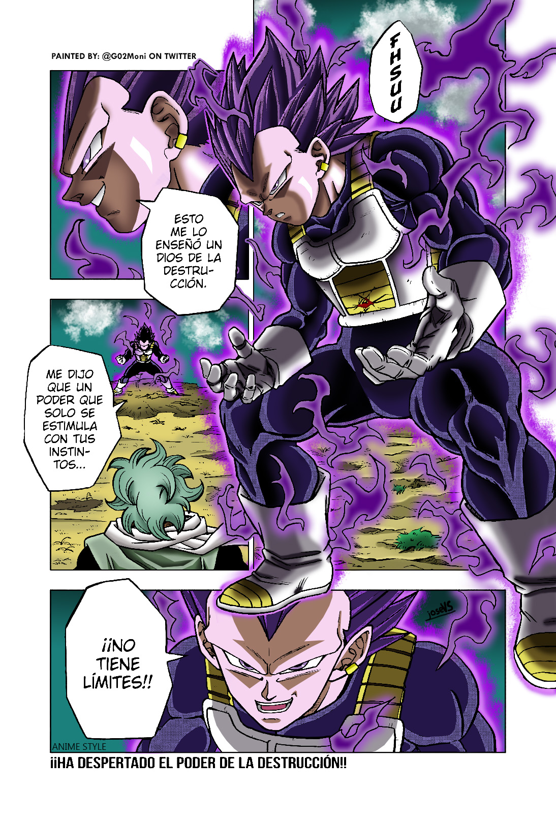 Colored a page from the Dragon Ball Super manga! In the style of