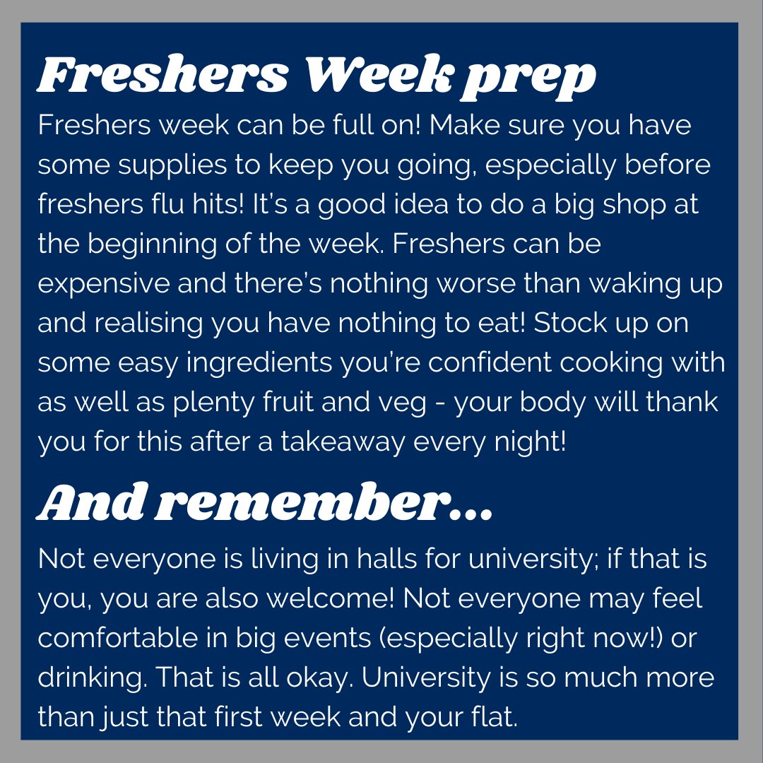 UofGESHSoc's tweet photo. Some final tips from us as Freshers Week events begin! 
There is a lot of hype around Freshers Week, and it is often an incredible week where you have so much fun, but know that if you find it difficult, you are not alone. Our previous post has wellbeing advice. https://t.co/9VQwk7KfOu