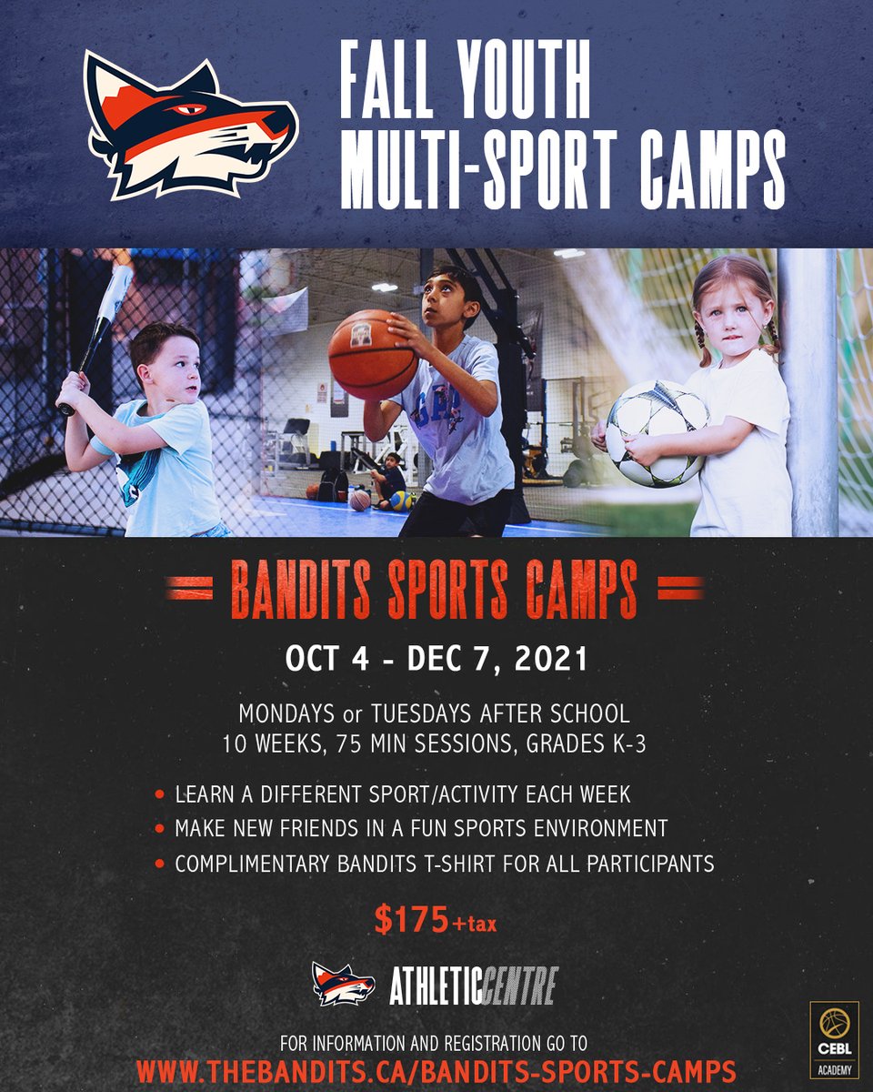 Registration is now OPEN for our fall after-school programs! 🎉 

Open to Grades K-3 and running weekly with sessions starting Monday, October 4. Secure your child's spot today!

thebandits.ca/bandits-sports…

📍 Unit 75-32700 S Fraser Way, Abbotsford