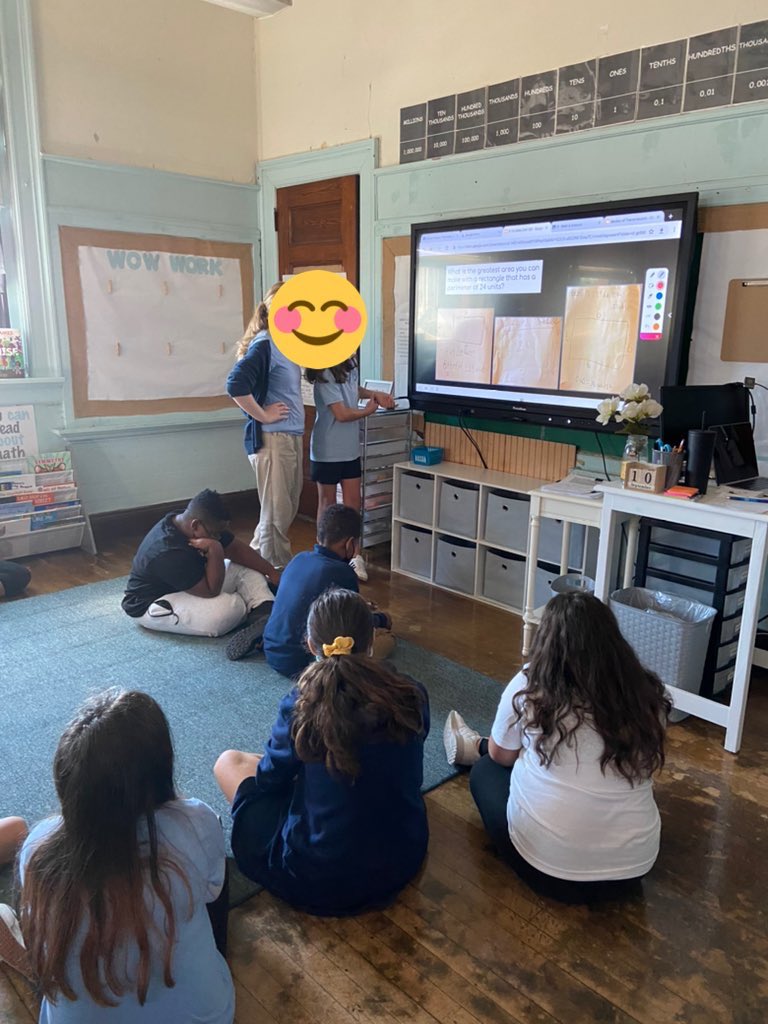 Fifth graders worked hard with partners, did a gallery walk, and had great discussions during a math congress during their second week of school!