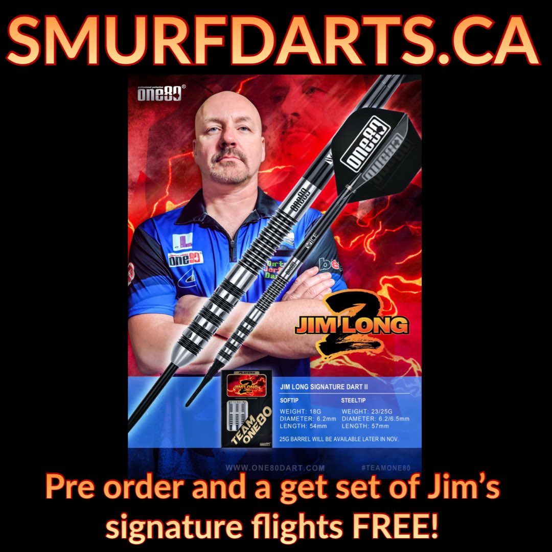 Pre order and get a set of Jim’s signature flights FREE! #smurfdarts <a href="/One80Dart/">One80 Dart</a> <a href="/LstyleTsuyoshi/">Tsuyoshi L-style</a>