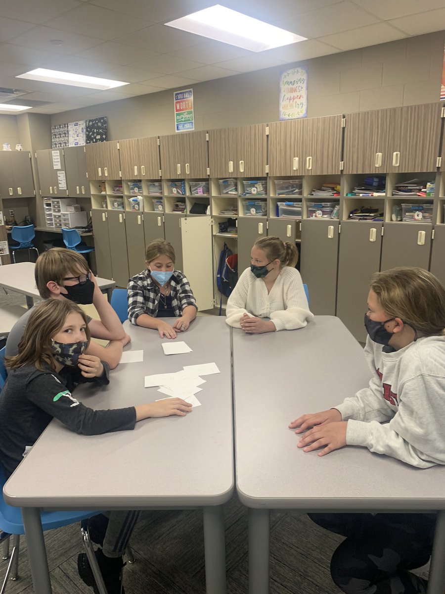 killianjen's tweet photo. 5th grade card stacking challenge week one. Relationships and STEM. #ECCS1stWeek https://t.co/UCzZ9QEEl8