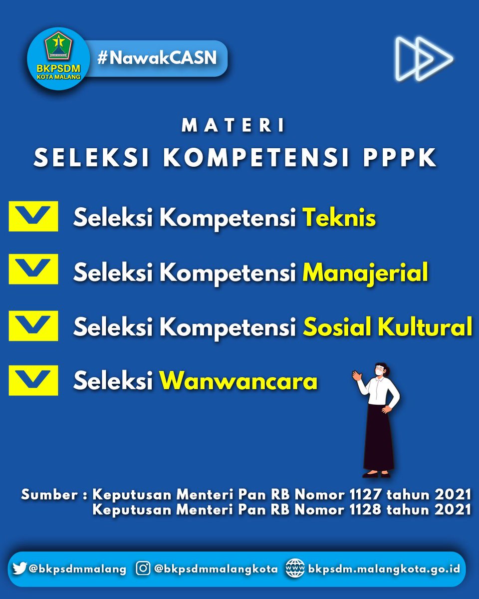 bkpsdmmalang's tweet photo. Seputar Seleksi Kompetensi PPPK #NawakCASN,
Dibaca dan dipahami ya😉 https://t.co/gA0JRwZzCH