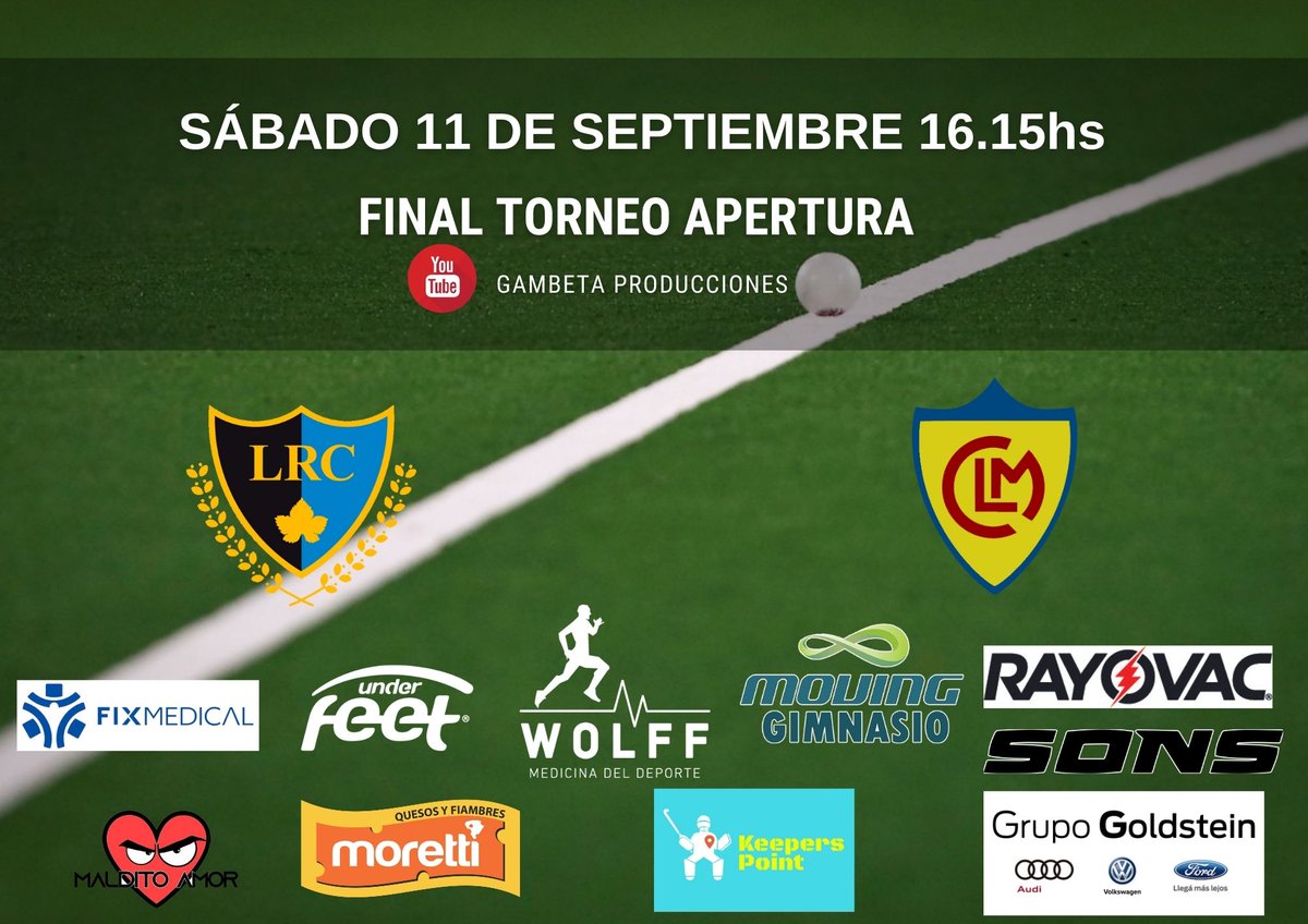 #hockeycesped Mañana transmitiremos junto a <a href="/MinutoHockey/">Minuto Hockey</a> a través del canal de YouTube de Gambeta Producciones la final del torneo Apertura entre <a href="/LiceoRugbyClub/">Liceo Rugby Club</a> y Murialdo youtu.be/AU74JQ_AMyQ