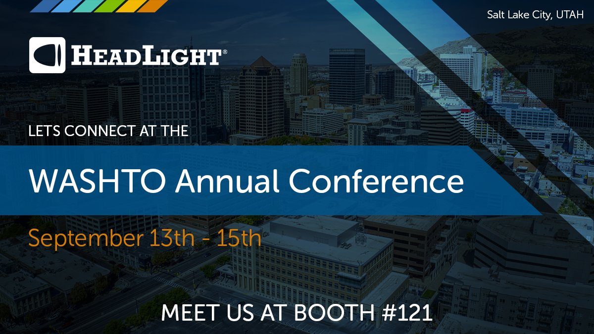 HeadLightIQ's tweet image. Looking forward to seeing familiar faces and meeting some new ones at #WASHTO Sept 12-15. Make sure to visit us at Booth 121!