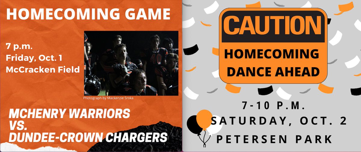 Homecoming is three weeks away! This year's theme is construction. The homecoming game will be Friday, October 1 against Dundee-Crown. The dance will be held at Petersen Park Saturday, October 2 at 7 p.m. Stay tuned for a more detailed post about the entire homecoming week.
