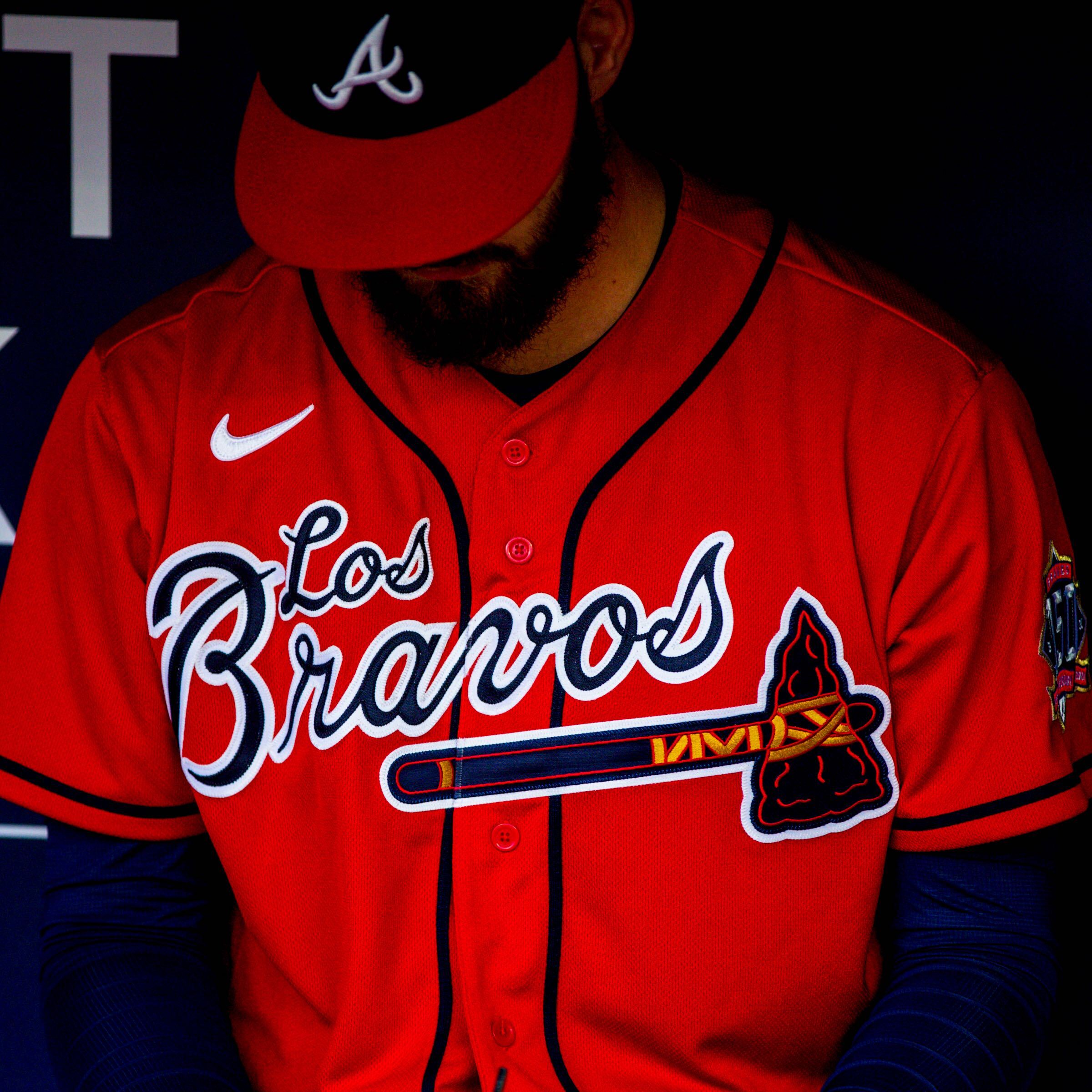 MLB Los Bravos customized red Men jersey