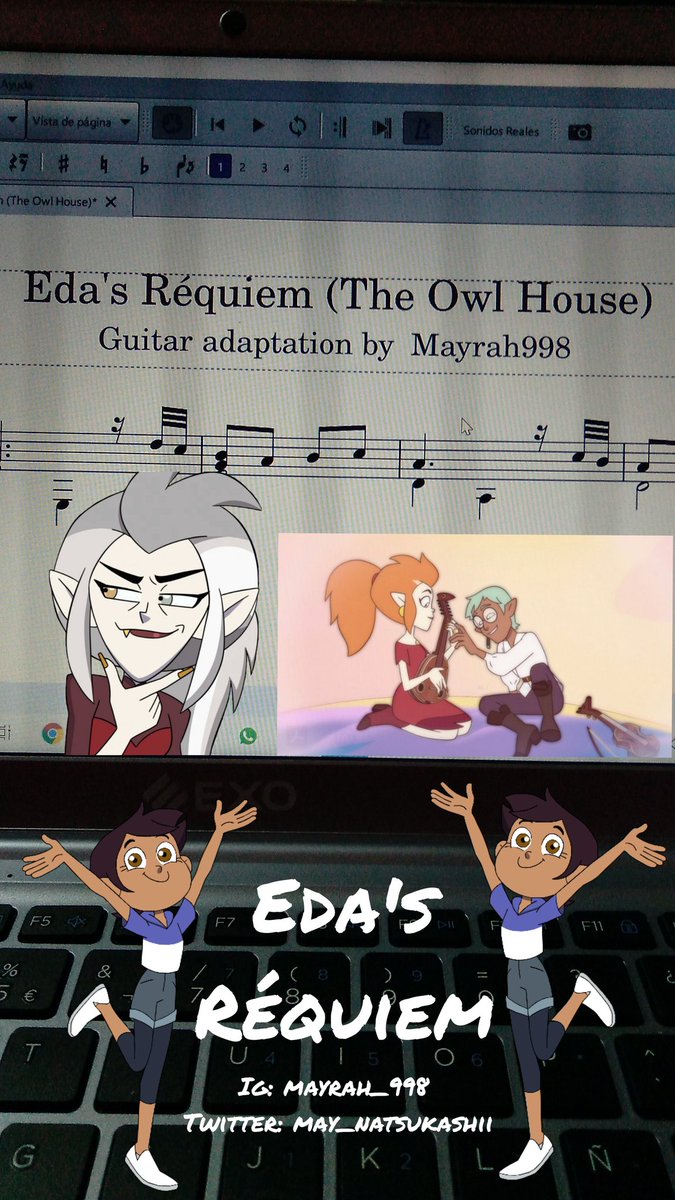 May_Natsukashii's tweet photo. I have finally been able to transcribe Eda's Requiem for solo guitar!
I have done the sheet music only, I still need the tablature and the other tablature for guitar duo!
#TheOwlHouse #TOH #TOHSPOILERS #edasrequiem #rainewhispers #EdaClawthorne #TheOwlHouseSeason2 https://t.co/qSeBVZZTCi