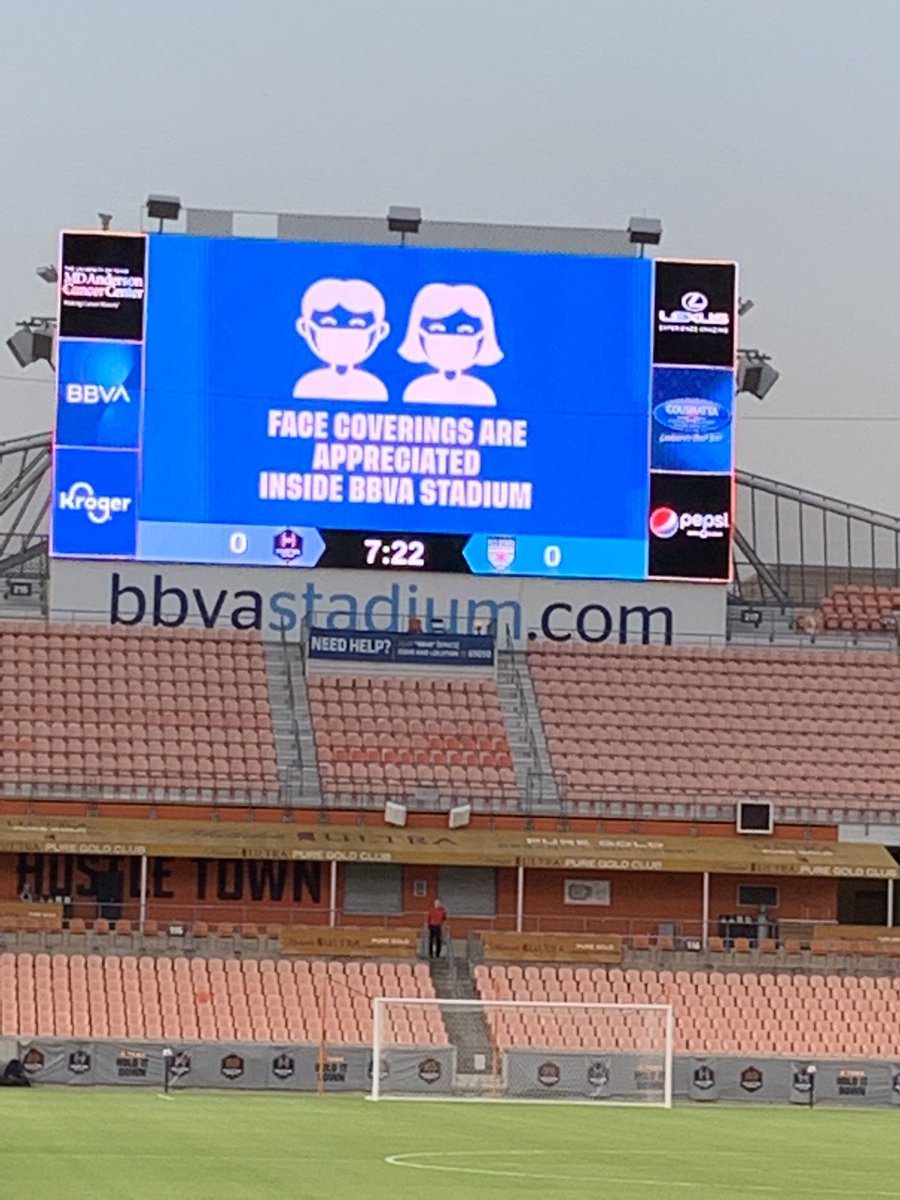 charlann66's tweet photo. Please wear a mask, social distance, have touchless tickets but also empty your pockets into a bucket along with every other person that enters the stadium. So glad that  @BBVAStadium is keeping us safe! https://t.co/XbKIE41O5l