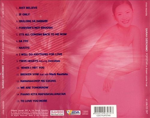QueenSGKnights's tweet photo. #SarahGhistory: 2003

This day marks the 18th year anniversary of #SarahGeronimo's PARI-certified BEST-SELLING DEBUT ALBUM OF ALL TIME, 'Popstar: A Dream Come True.' 👑

The album carries the first phenomenal original hit of @JustSarahG, #ForeversNotEnough. https://t.co/lcNQGJtKPO