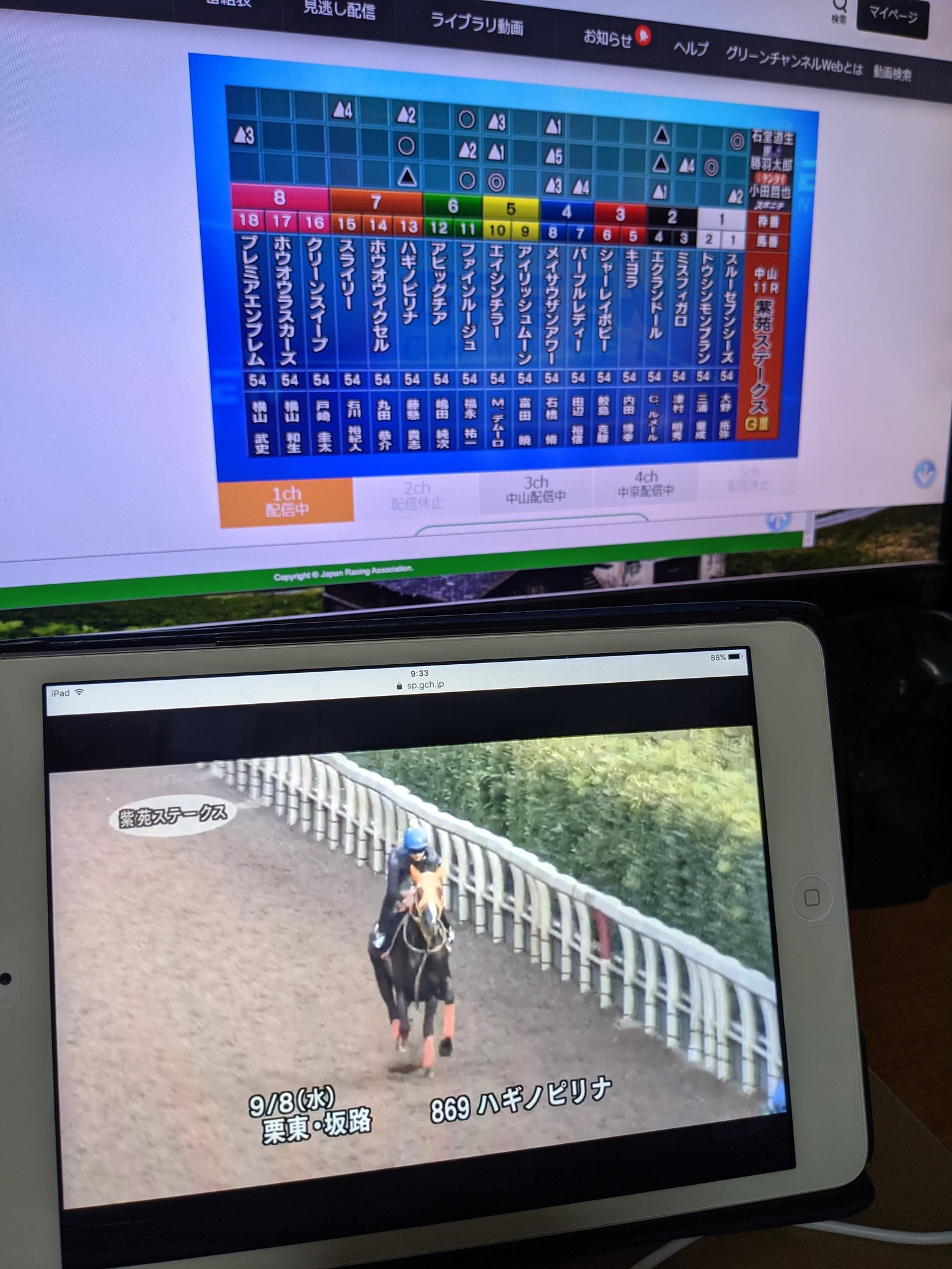 皿屋敷 なるほど グリーンチャンネルwebマルチだと Pcでメイン流しながら タブレットで競馬場ごとのレースや調教や返し馬vtr観られるようになったのか T Co S0aqbn6i7r Twitter