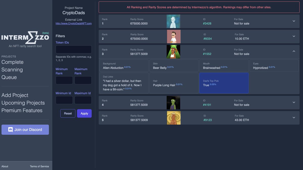 Crypto Dad's. Search by attribute, rank and more.. #CryptoDadsNFT #nft #raritytools