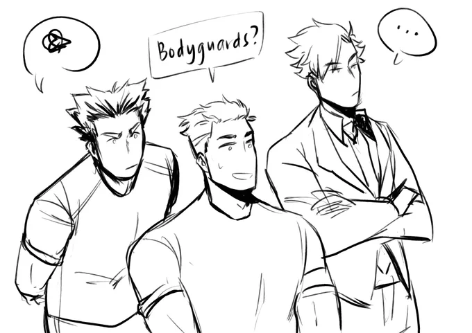 #bokurodai sketchSometimes I think about how this is how Daichi comes off to others with these two and he's oblivious to  No these two are just messing around  