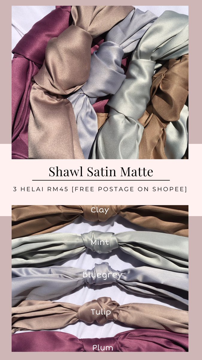 _nyscarf's tweet photo. Pening nak bagi hadiah apa untuk someone special? Jangan risau. Giftbox tudung kan ada. Nak beli tudung sahaja pun boleh 😍

✨Giftbox serendah RM22. Ada 5 set pilihan.
✨Shawl satin sehelai RM16, promosi 3 helai RM45 
✨Free postage di Shopee!

https://t.co/mdrhNXgUZs https://t.co/Q4pdad7Yuo