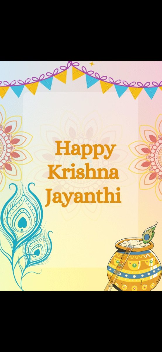 kavya_paramatma's tweet photo. Wishing a happy Janmashtami.
May Lord bless all with good health and prosper.
#KrishnaJanmashtami2021 #Janmashtami2021 #KrishnaJanmashtami #happyjanmashtami2021 https://t.co/tcRZs5MJbH