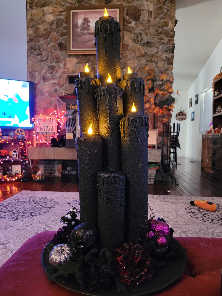 Need my last tea light and this baby is done. Pretty cool, if I do say so.
#halloween #ilovehalloween #octobersoul #isithalloweenyet #spookybabe #shescrafty #halloweencrafts