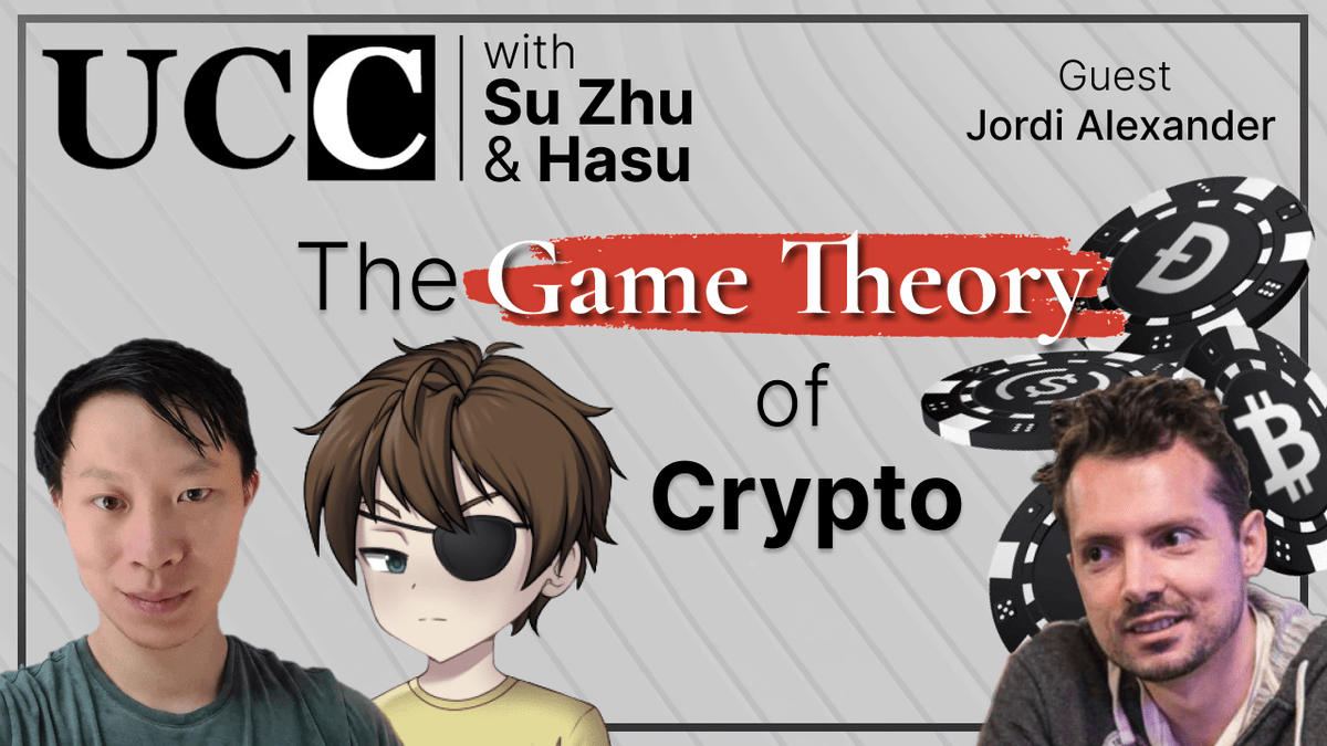Podcast notes for Uncommon Core "#30: The Game Theory of Crypto" - with <a href="/gametheorizing/">Jordi Alexander</a> <a href="/zhusu/">Zhu Su</a> <a href="/hasufl/">Hasu⚡️🤖</a> 

Topics: 
- How to pick up new games and improve
- How you can apply game theory to crypto markets
- The role of $BTC &amp; $ETH
- Bull-case thesis for $DOGE

👇
