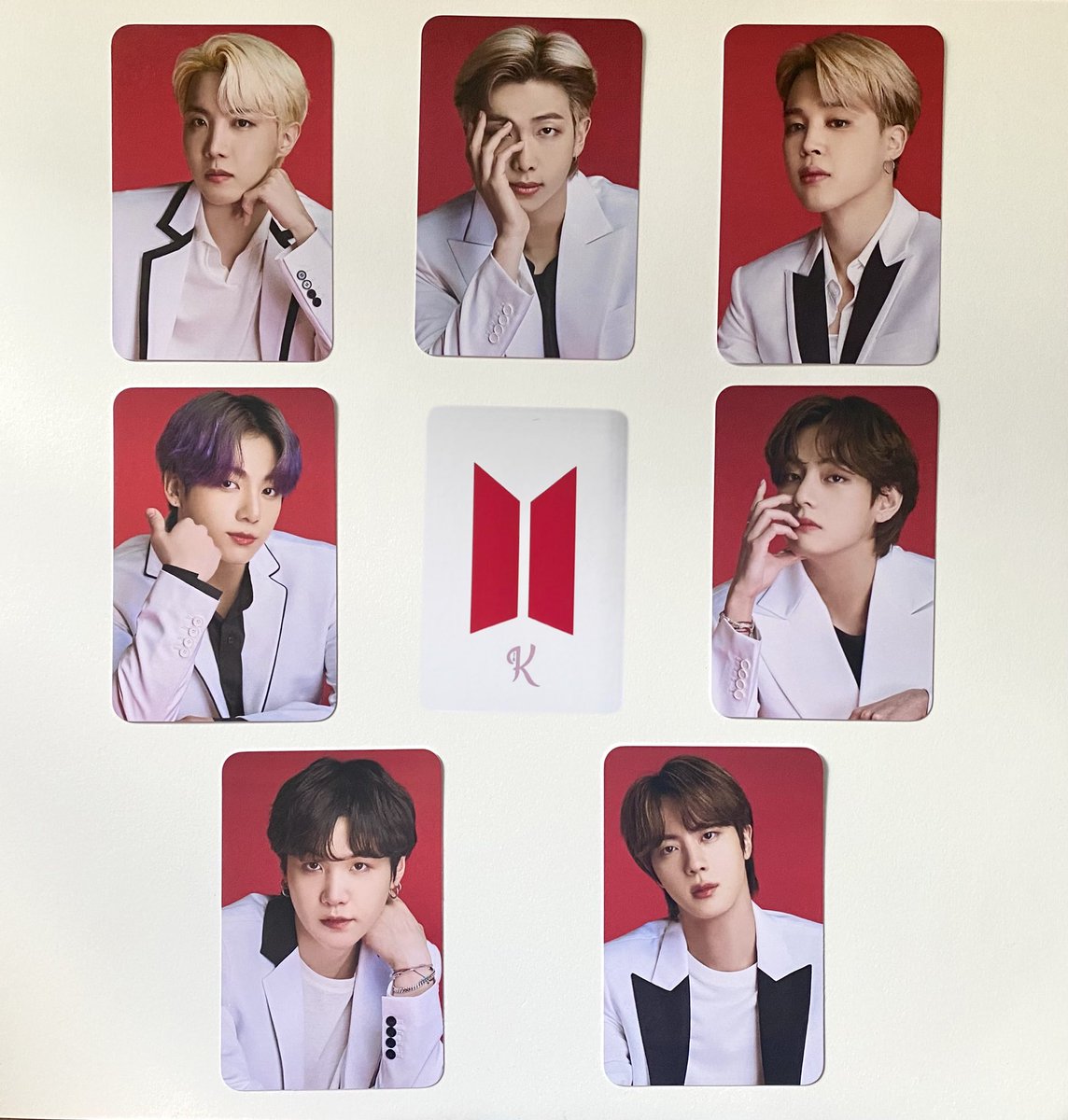 HouseOfKD's tweet photo. #BTS  LDF Set (7pc)

These came out beautiful with the dark red background &amp; white suits!!! 😍🥰

❤️https://t.co/G6dPPhrnqL

~Laminated or Not Laminated 
#BTSARMY  #BTSPC #btsphotocard https://t.co/kU1BsH8H2P