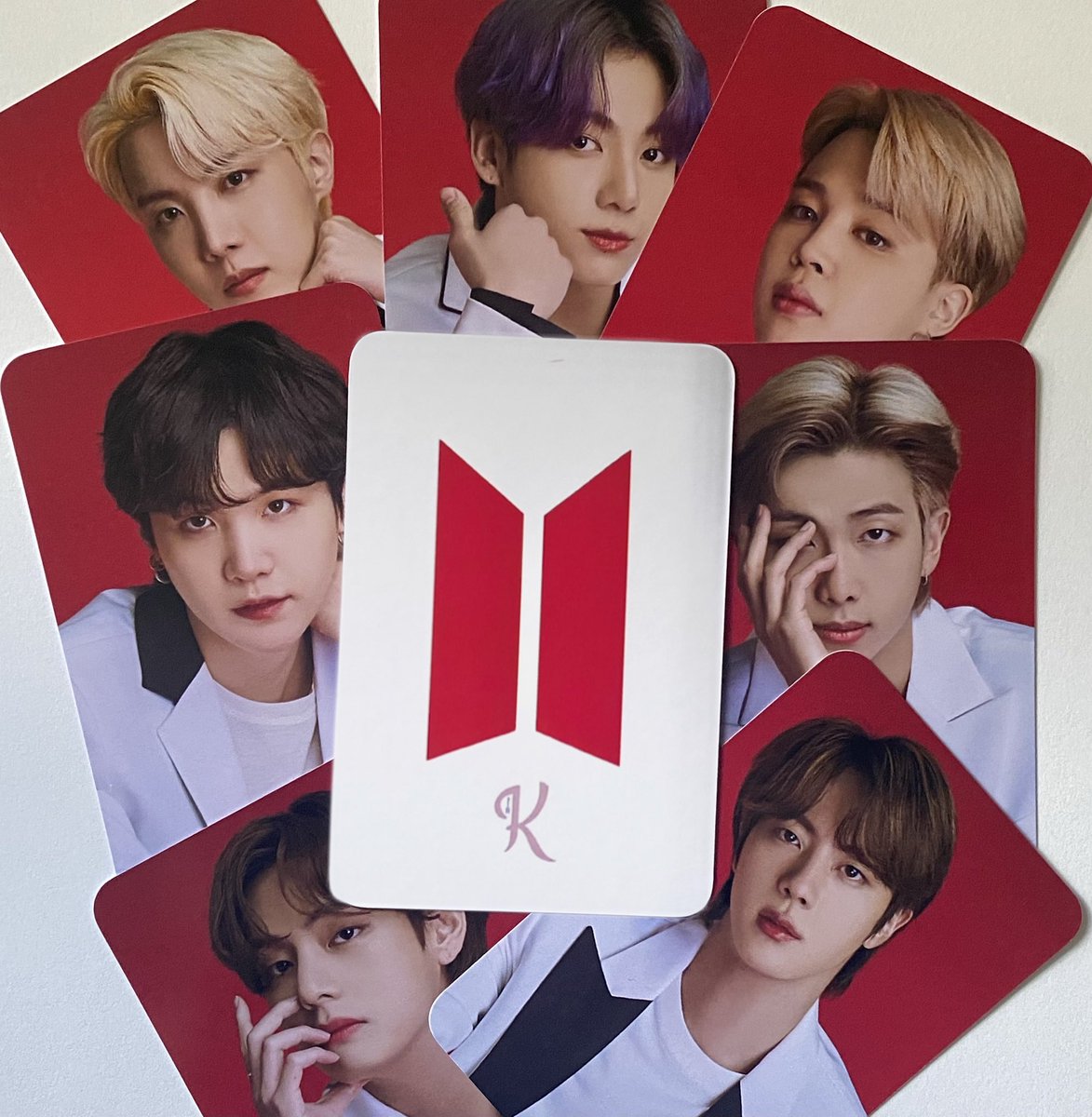 HouseOfKD's tweet photo. #BTS  LDF Set (7pc)

These came out beautiful with the dark red background &amp; white suits!!! 😍🥰

❤️https://t.co/G6dPPhrnqL

~Laminated or Not Laminated 
#BTSARMY  #BTSPC #btsphotocard https://t.co/kU1BsH8H2P