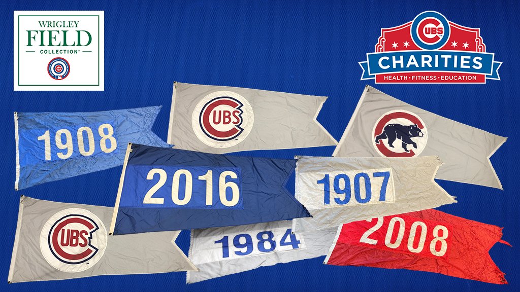 CubsAuthentics's tweet photo. Part 2 of our #FlagsofWrigleyField auction includes Postseason year appearance and @Cubs logo rooftop flags from the 2021 season.
Place a bid now at https://t.co/vkOJWpQBRe.
#WrigleyFieldCollection #CubsCharities https://t.co/0PgO1ocqn3