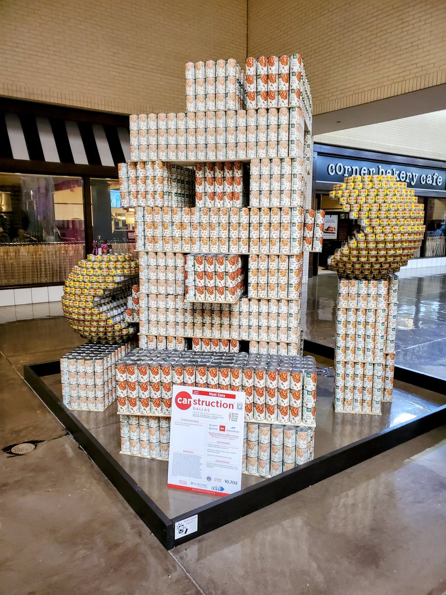 JustinWaldropOC's tweet photo. Swung by @NorthParkCenter this afternoon to marvel at @ntfb's CANstruction competition. Such an amazing feat of design, engineering, teamwork, and altruism, culminating in the production of art in a community space! #CANstructiondallas #PositivelyOC https://t.co/geJYwVQ6Qb