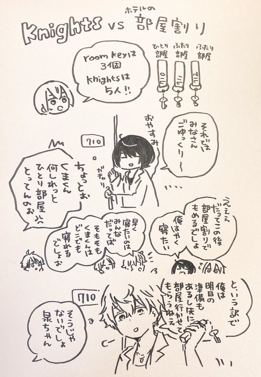 Knights vs ホテルの部屋割り
...もう既にどこやかしこで10000000回くらい同じ話されてるでしょうが見つけられないので自分で描くしか🦌 
