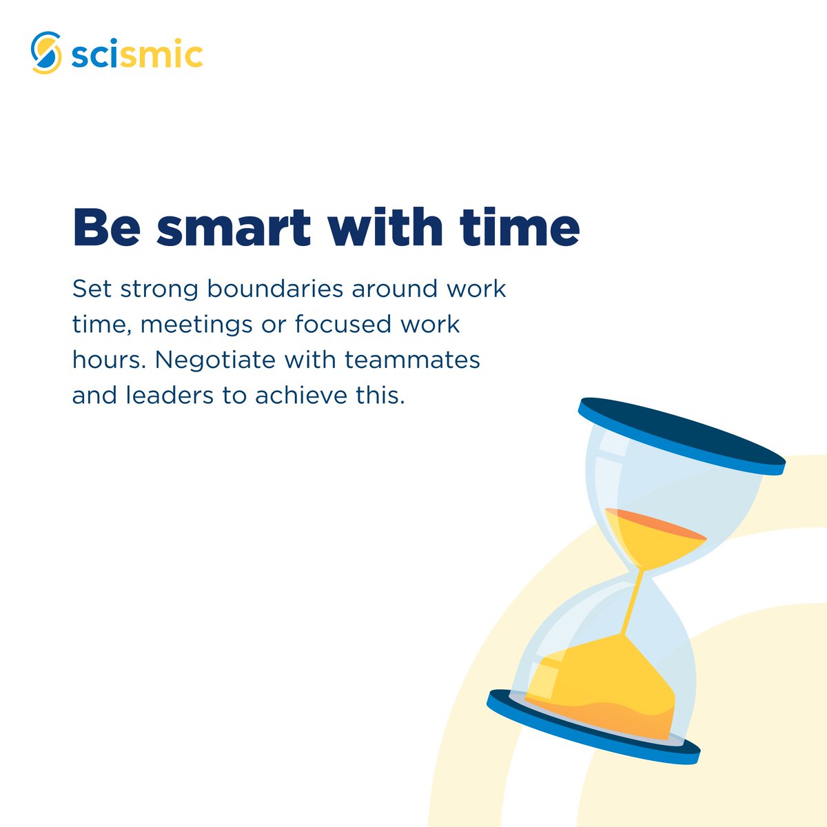 scismic's tweet photo. Setting key boundaries doesn't just help with work-life balance. They help you focus on work when it’s time for work, instead of letting tasks drag on and drag you down.

Here's how to juggle what's on your plate and continue making career progress:

#Scismic #WorkLifeBalance https://t.co/cfDoLcQLq9
