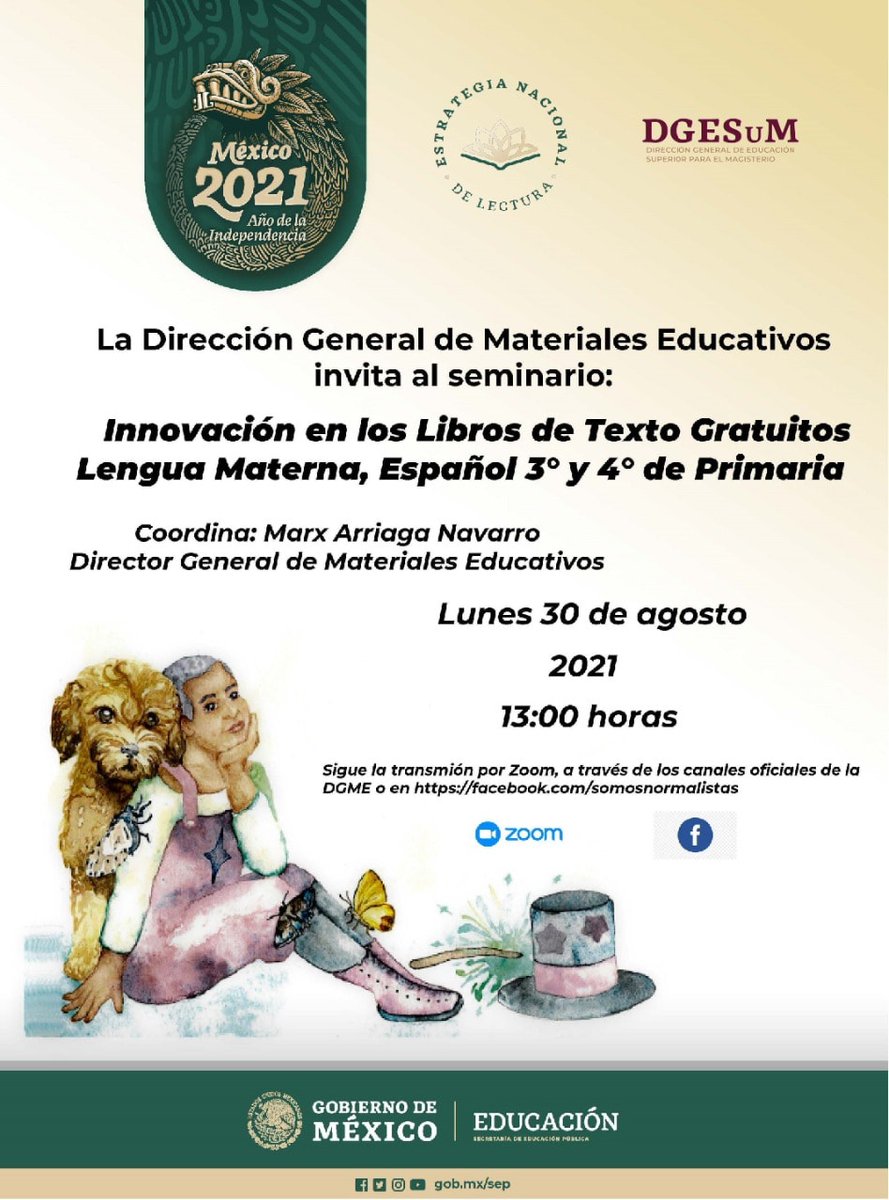 Los invitamos a formar parte de la transmisión que <a href="/normalistasomos/">Somos Normalistas</a> hará por la visita de nuestro Director General de Materiales Educativos, el Dr. <a href="/MarxArriaga/">Marx Arriaga Navarro</a>. 

Se hablará de los #LTG, así como de bibliotecas del país. 

¡No falten!