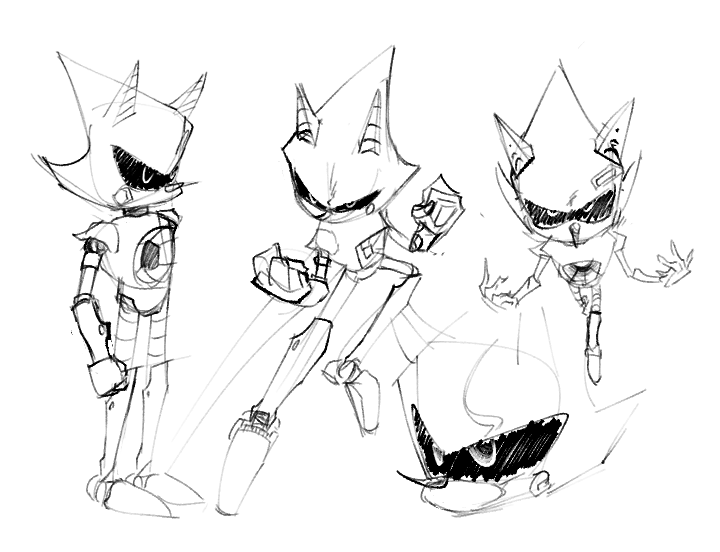 metal sonic doodles (love this tin can)