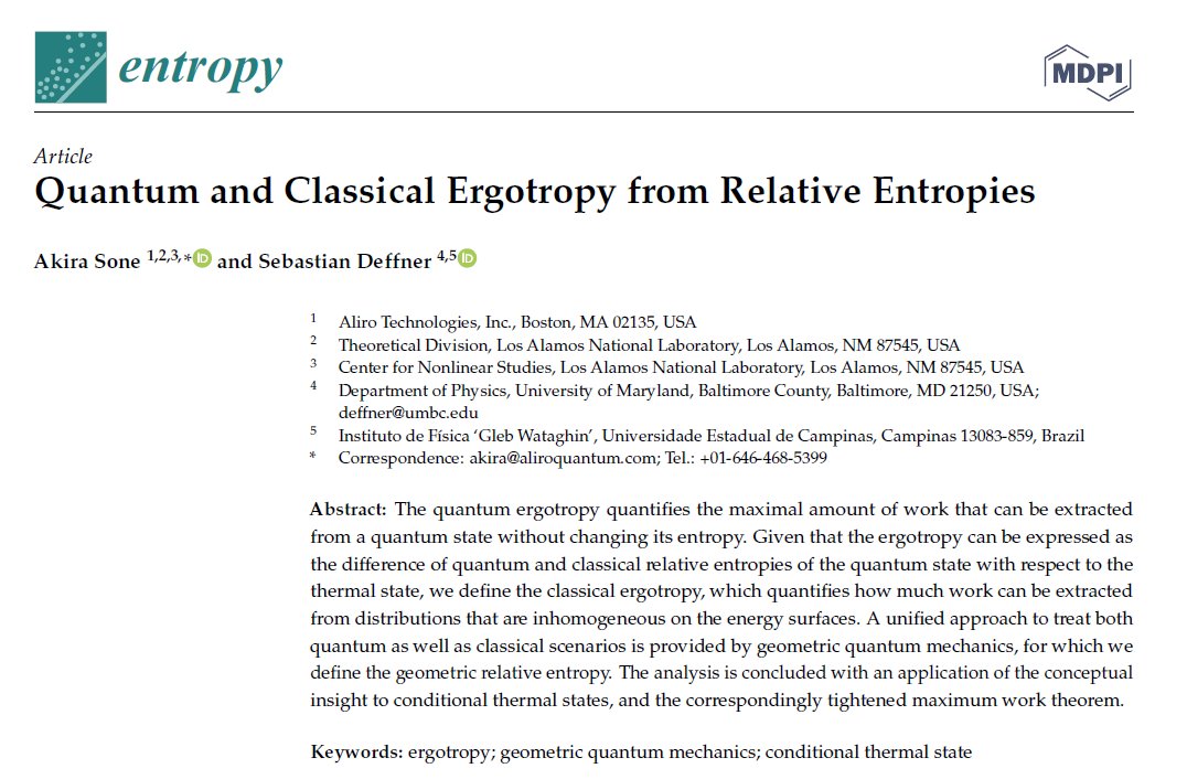 Entropy_MDPI's tweet photo. #mdpientropy "Quantum and Classical Ergotropy from Relative Entropies" https://t.co/aHGq0aOeJb
#ergotropy
#geometric #quantummechanics
#conditional #thermalstate https://t.co/vW9zSSvyEQ