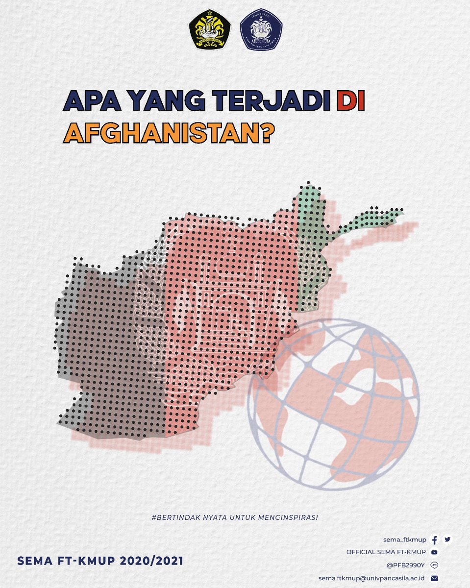 [BASA BASI]
Bacaan Santai Berbasis Informasi
.
"APA YANG TERJADI DI AFGANISTAN?"
.
(Caption lebih lengkap, dapat kamu baca di akun Instagram, line dan facebook SEMA FT-KMUP)
.
Bidang III Kesejahteraan Mahasiswa
SEMA FT-KMUP 2020/2021
"Bertindak nyata untuk menginspirasi"
