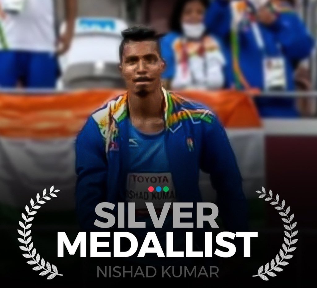 Nishad Kumar wins Silver medal in Men’s High Jump T46 ; created new Asian record of 2.06m along the way. #Paralympics #TeamIndia