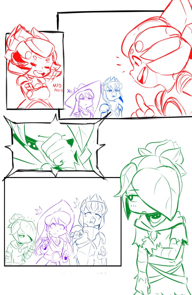 AgeofArcadia's tweet photo. I just want to give a little peek into our process. 

These first-draft rough pages were done by @KabanBang 

This is how all of our pages start, and I’m so proud of how strong of a start it is!

I absolutely love the expressions! 

#comics #webcomic #art #conceptart #drawing https://t.co/GZhgRMmY3z