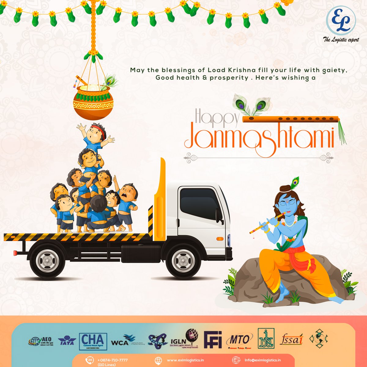 voiceofexim's tweet photo. When peace blends with prosperity…When wellness blends with goodness…It is an occasion to celebrate and cherish.
EXIM Logistics wishes you a HAPPY JANMASHTAMI
#RakshaBandhan #rakshabandhanspecial #exim #logistics #freightforwarding #odccargo https://t.co/K5HYc7j96d