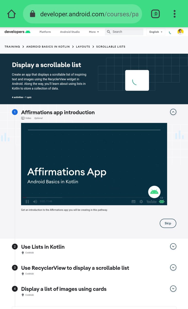 heyaharshu's tweet image. ⚡ Recently, I enrolled myself in Android Basics in Kotlin! 
~ taught by @AndroidDev • Meghan Mehta (@adressyengineer ) • Kat Kuan • Daniel Galpin (@dagalpin )

#DevBadges
#AndroidDev 

• It&apos;s really a great experience though.

🔗 What i learnt throughout the session👇